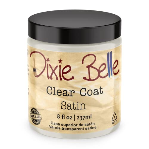 Dixie Belle Paint Company - Clear Coat Satin (8oz) - Polyacrylic Topcoat - color: Satin, size: 8 Fl Oz (Pack of 1)