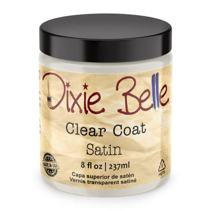 Dixie Belle Paint Company - Clear Coat Satin (8oz) - Polyacrylic Topcoat - color: Satin, size: 8 Fl Oz (Pack of 1)