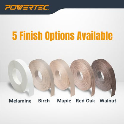 POWERTEC Red Oak Edge Banding – 13/16" x 50 Ft Pre-Glued Veneer Edging Tape Roll for Cabinet Repair, Furniture Restoration, Shelving & DIY Projects (72371) - color: Red Oak
