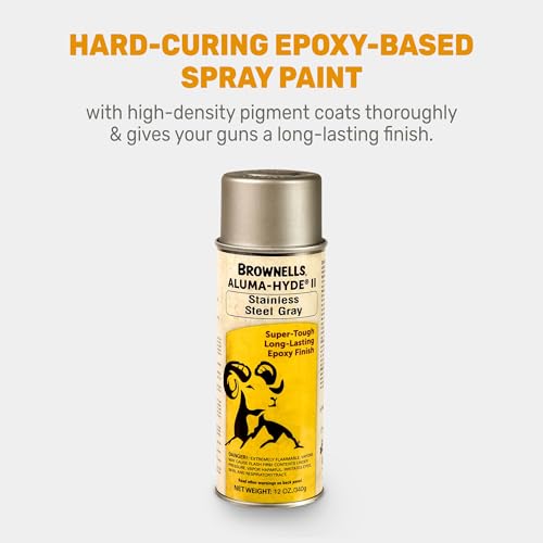 Brownells Aluma-Hyde II Epoxy Based Firearm Finish Spray Coating Protection Paint, Aerosol Can, 12 oz. (340g) Stainless Gray - color: Stainless Gray