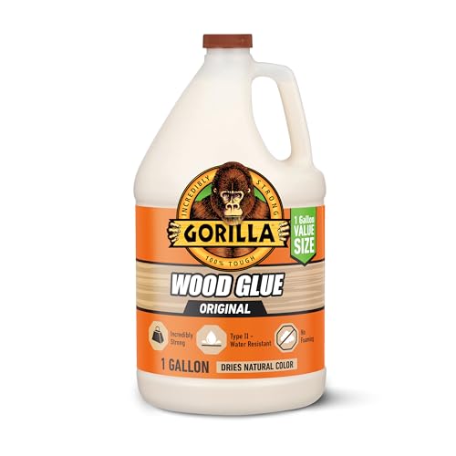 Gorilla Wood Glue, Natural Wood Color, 1 Gallon Bottle (Pack of 1) - Water Resistant for Indoor or Outdoor Projects and Repairs - size: Gallon