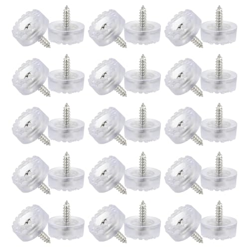 PATIKIL 0.7 Inch Screw-On Rubber Feet for Furniture, 32 Pcs Non Slip Furniture Pads Chair Glides Table Leg Protectors for Hardwood Floor Cutting Board Electronics, Clear - color: Clear, size: 0.7 Inch