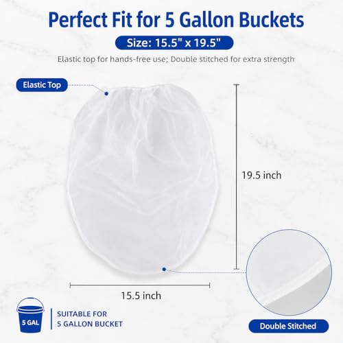 Sukh 10pcs Paint Strainer Bag - 5 Gallon Paint Filter Mesh Strainer