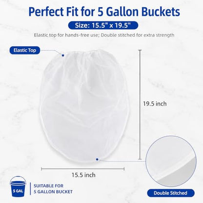 Sukh 10pcs Paint Strainer Bag - 5 Gallon Paint Filter Mesh Strainer