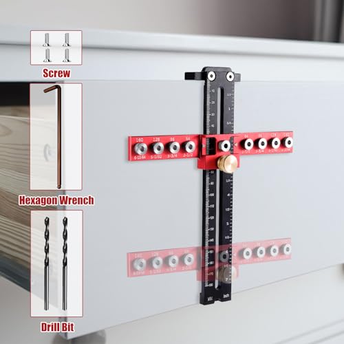 SLIIMU Cabinet Hardware Jig Adjustable Cabinet Handle Template Tool 9 Holes