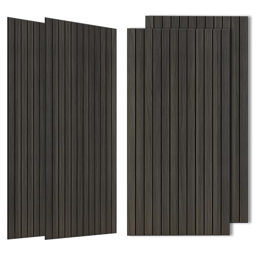 Acoustic Panels,4 Pack 47.2”x23.6” Sound Panels,Rustic Walnut - color: Rustic Walnut, size: 4 PACK