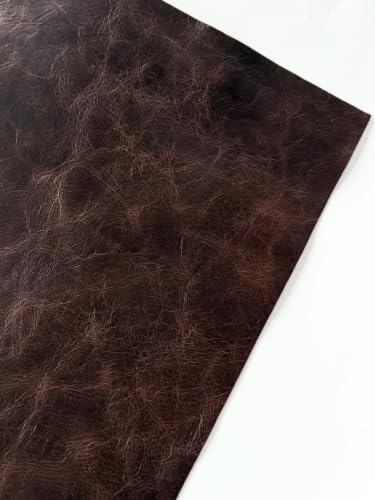 Natural Grain Cow Leathers: 12'' x 24'' Pre-Cut Leather Pieces (Chocolate Distressed, 1 Piece) - color: Chocolate Distressed, size: 1 Piece