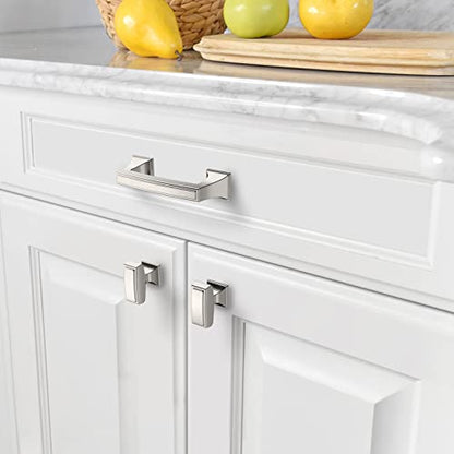 Amerdeco 10 Pack Brushed Satin Nickel Cabinet Pulls 3 Inch(76mm) Hole Center Cabinet Hardware Kitchen Cabinet Handles for Bathroom Drawer Pulls Dresser Pulls ZH0010 - color: Brushed Satin Nickel, size: 3"/76MM Hole Center