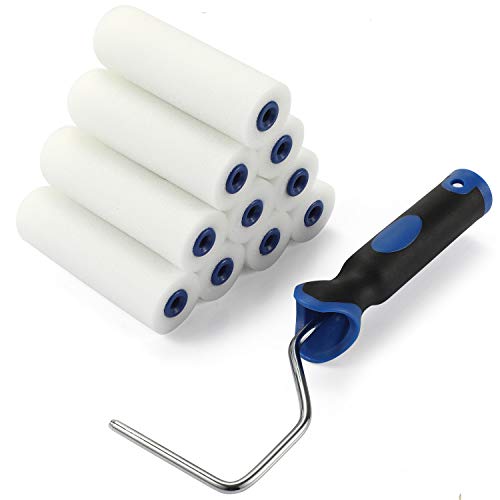 KUPOO 4" Foam Paint Roller High Density Covers for Mini Roller Kit11PCS