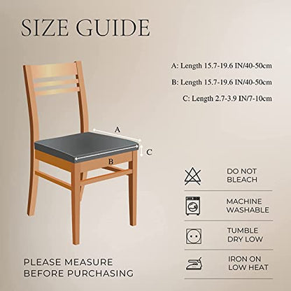 SearchI Water Repellent Dining Chair Seat Covers Set of 4, Cream Flower - color: Cream Flower Jacquard