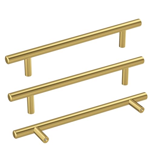 Haidms 20 Pack 5 Inch Gold Cabinet Handles Brass Kitchen Pulls - size: 5" Hole Center