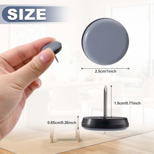 1" Nail on Furniture Sliders Chair Sliders Glides Wooden Furniture Movers Move Your Furniture Easily & Safety - Best Chair Leg Floor Protectors for Hardwood Floors & Carpets
