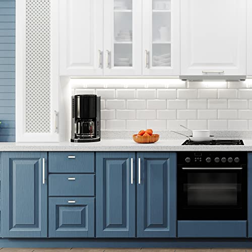 Brushed Nickel Cabinet Handles Drawer Pulls 5 Inch CC 10 Pack - color: Brushed Nickel Square T-Shaped, size: 5" Hole Center