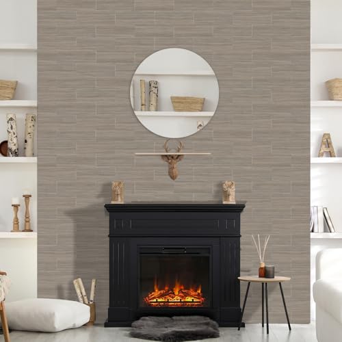 Tile Stickers for Kitchen, 12pcs Wooden Effect Wall Sticker 3D Wall Panels Peel and Stick Wall Tile Backsplash for Bathroom Retro Self Adhesive Waterproof Subway Tiles DIY-4"x12"