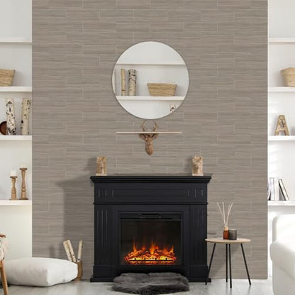 Tile Stickers for Kitchen, 12pcs Wooden Effect Wall Sticker 3D Wall Panels Peel and Stick Wall Tile Backsplash for Bathroom Retro Self Adhesive Waterproof Subway Tiles DIY-4"x12"