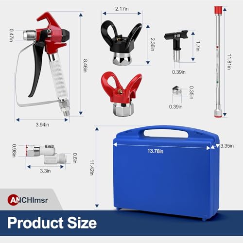 22Pcs 3600PSI Airless Spray Gun Kit with Spray Tips