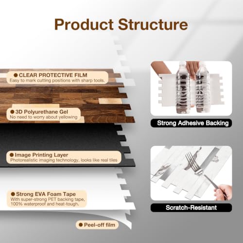 Peel and Stick Backsplash Tile Waterproof Removable PVC Wall Sticker 3D Faux Stone Marble Brick White Accent Panels (White Marble - Metal Gold, 40 Tiles - 18 sq. ft. (1.68 m²)) - color: White Marble - Metal Gold, size: 40 Tiles - 18 sq. ft. (1.68 m²)