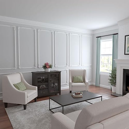 Ekena Millwork PML08X08AS Ashford Corner (matches moulding PML01X00AS) Panel Moulding, 8 1/4"W x 8 1/4"H, Primed