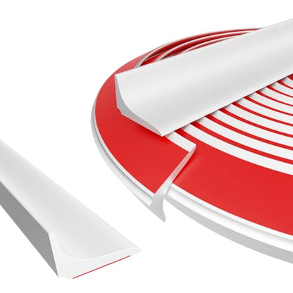 Water Dam Silicone Waterproof Barrier Bathroom and Kitchen Water Strip Coving Edging Strip（White-3.3m） - color: White, size: 0.59in*0.89in*10.8ft