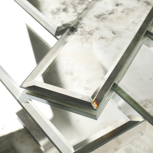 Lovdeco Peel & Stick Silver Antique Mirror Tile 3x12 Inch Beveled (20 Pcs) - color: Sliver Light Antique, size: 3x12 inch