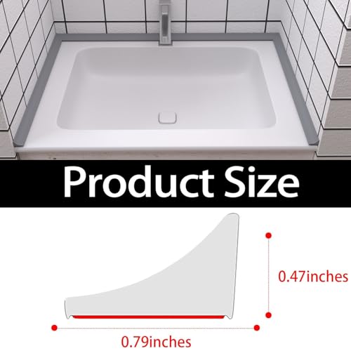New Collapsible Shower Threshold Water Dam, Self Adhesive Silicone Waterproof Barrier Bathroom and Kitchen Water Strip Dam Shower Guard for Dry And Wet Separation Caulk Seal Strip Edge Trim(Grey) - color: Grey, style: 98Inch