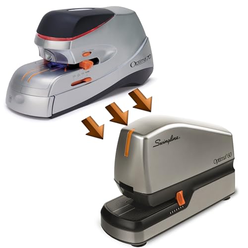 Swingline Electric Stapler, 60 Sheet Capacity, Optima 60, Jam Free, Auto or Manual, Black and Silver (48210) - size: 60 Sheet, style: Full Strip (Pack of 1)