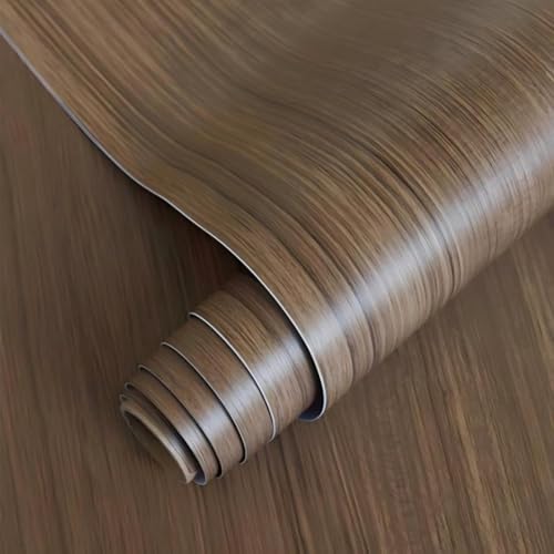 JSEVEM Walnut Wood Contact Paper Brown Peel and Stick Wallpaper Waterproof Removable Vinyl Warp Self-Adhesive Wall Paper for Countertops Bedrooms Kitchen Furniture16×118" - color: Brown, size: 16" x 118"