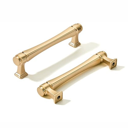 LIMUR 10 Pack 3.75 Inch (96mm) Hole Center Champagne Gold Cabinet Pulls – Solid Zinc Alloy Kitchen Cabinet Handles, Drawer Pulls for Bathroom Vanity, Dresser & Wardrobe, M4 Screws Included - color: Champagne Gold, size: 3.75"/96 MM Hole Center