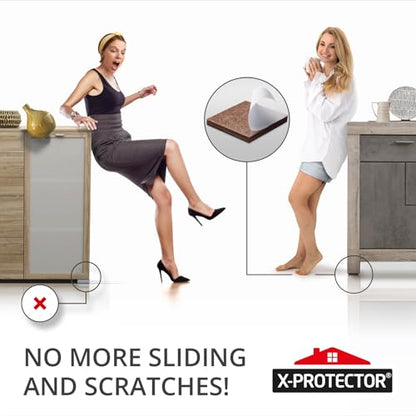 X-PROTECTOR Non Slip Furniture Pads – 12 Premium Furniture Grippers 3"! - size: 3 inch 12 Square