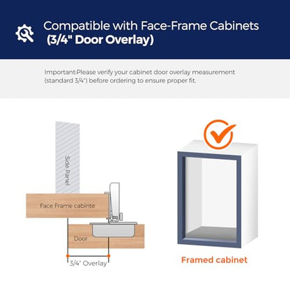 Satin Nickel Soft Close Cabinet Hinges,3/4 Inch Overlay,60 Pack (30 Pairs) - size: 3/4 inch Overlay