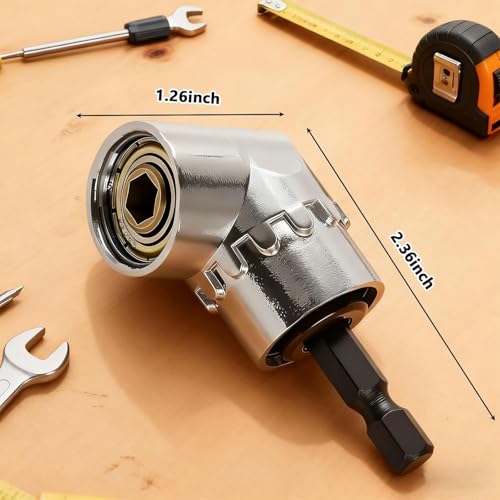 Right Angle Drill Driver, 105 Degree Adapter for Electric Drill, Screwdriver, and DIY Home Projects（Silver） - color: Silver