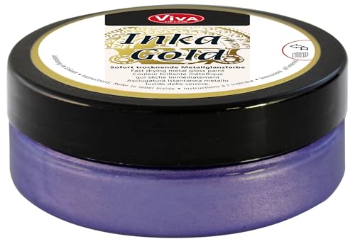 Viva Decor Inka Gold Gilding Wax2.3 oz (Violet) - Easily Applicable, Wax-Based Metallic Polishing Paste. Quick-Drying Metal Shine, High Gloss Effects for DIY. Decor Paste for Wood, Clay & Terracotta - color: Violet