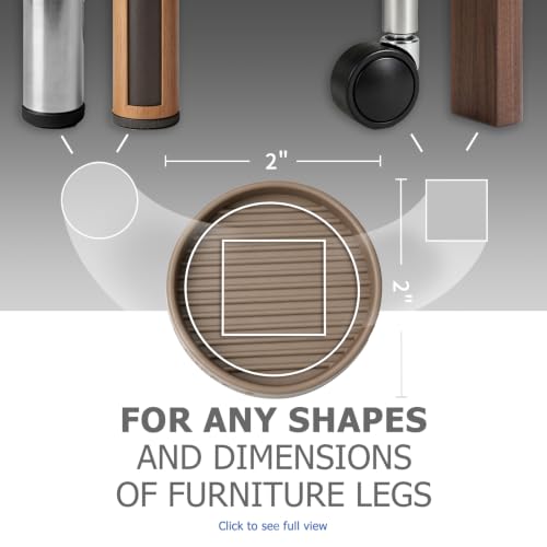 Non Slip Furniture Pads for Hardwood Floors -Yelanon 12Pcs 2” Coasters Cups - color: 12pcs2"round Brown