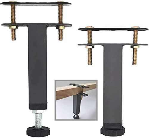 4Pcs Adjustable Height Center Support Leg for Bed Frame, Steel Bed Frame or Wooden Bed Center Slat Support Leg, Sofa Furniture Cabinet Feet (Grey, Height:7.8 to 10.6 inches)