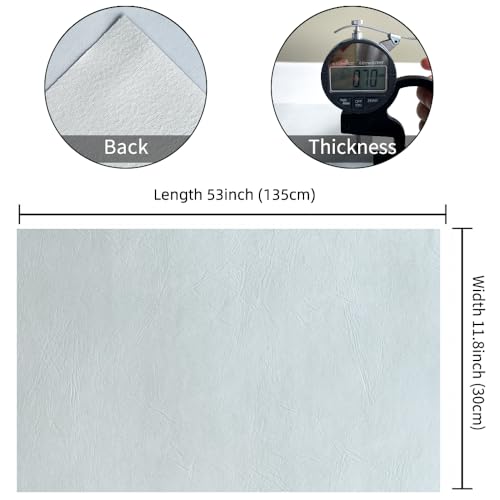 Soft Faux Leather 11.8"x53"(30x135cm) PU Synthetic Leather Fabric for Bows Earrings Handbags Crafts (White) - color: White