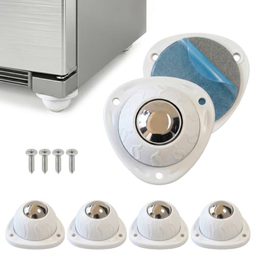 Self Adhesive Caster Wheels: 360° Swivel Bulk Pack (White, 4pcs - color: White, size: 4pcs