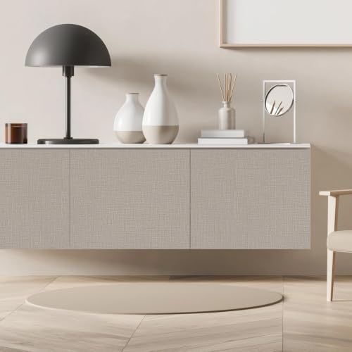 wishFIRE Grasscloth Peel and Stick Wallpaper 15.7"X120" Khaki Contact Paper Texture Thick Vinyl Wall Paper Waterproof for Bedroom Living Room Cabinets Counter Top Liners - color: Khaki, size: 15.7" x 120"