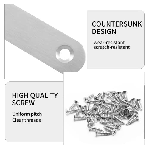 30Pcs Stainless Steel Straight Brace 60mm/2.4" Metal Joining Plates Heavy Duty Flat Mending Bracket Connector - size: 60mm/2.4", 30 Pcs