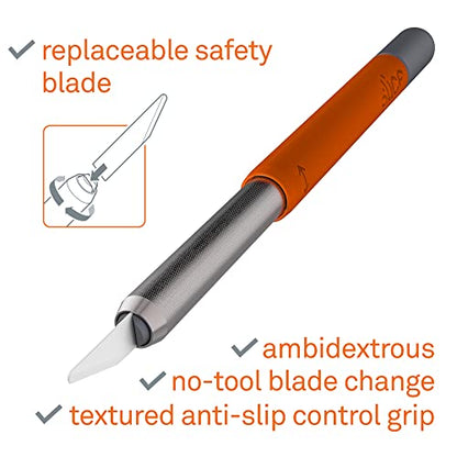 Slice 10518 Craft Knife, Finger-Friendly Edge, Safer Choice, Never Rusts, Lasts 11x Longer Than Metal, Precision Cutting, Never-Lost Safety Cap - size: 1 Pack