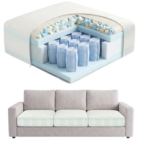 6" Sofa Cushion Insert, 4-Layer Memory Foam Couch Replacement Pad - color: White, size: 24" x 24" x 6"