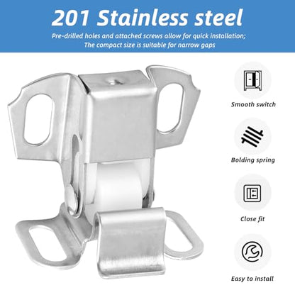 1 Pack Mailbox Door Replacement Roller Catch Latch Assembly,Hardware Roller Wheel Spring Cabinet Furniture Closet Door Catch Latch Holder with Screws for Mailbox RV,Kitchen Cabinets Doors