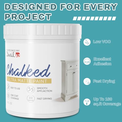 DWIL Chalk Paint Furniture Paint Matte Finish Muted Tone 16OZ - color: Green Gray