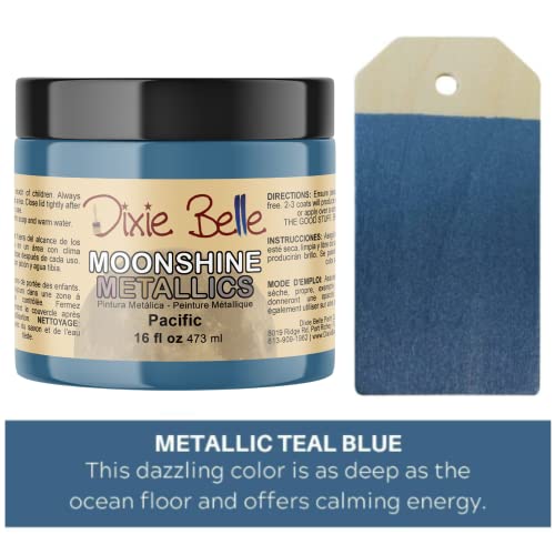 Dixie Belle Paint Company Moonshine Metallics - Pacific (16oz) - color: Pacific, style: 16 Fl Oz (Pack of 1)