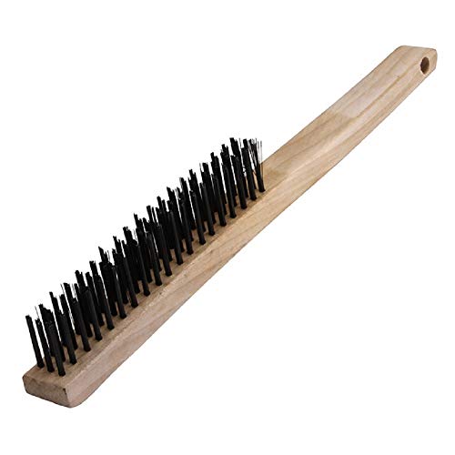 Warner 13-5/8" 3x19 Row, Wood Handle Wire Brush, 11082 - size: 3x19, style: Wire
