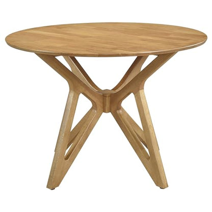 Coaster Home Furnishings - Elowen - Wood - 5-piece Dining Set with Round Dining Table and Light Brown Upholstered Chairs - Dining Room & Kitchen - Walnut & Light Brown - 108440-S5