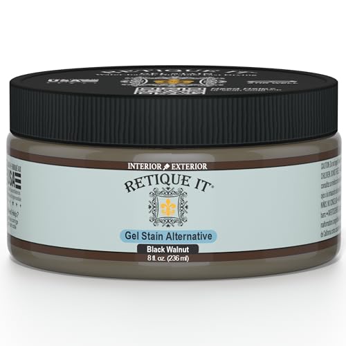 Retique It Water-Based Gel Stains (8oz, Black Walnut) - color: 30 Black Walnut, size: 8 Ounce Stain
