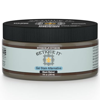 Retique It Water-Based Gel Stains (8oz, Black Walnut) - color: 30 Black Walnut, size: 8 Ounce Stain