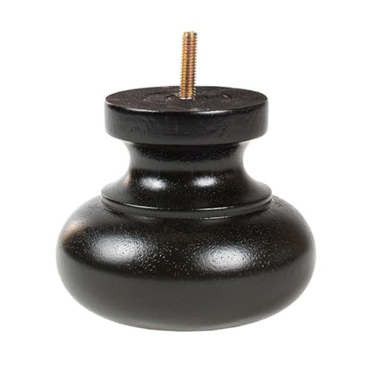 OUTWATER 4 in. H x 4 in. Dia Stained Espresso Solid Hardwood Bun Foot Leg for Furniture 4 Pack with 4 Free Insert Nuts and Drill Bit - color: Espresso