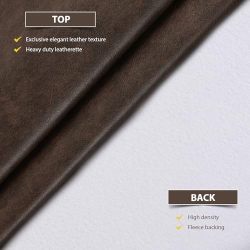 Faux Leather Vinyl Upholstery Fabric by The Yard 1.3mm Thick 55" x 180" - color: Cocoa, size: 5 Yards