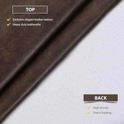 Faux Leather Vinyl Upholstery Fabric by The Yard 1.3mm Thick 1 Yard 55"x36" - color: Cocoa, size: 1 Yard